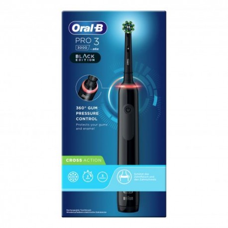 ORAL-B PRO 3 BLACK SPAZZOLINO ELETTRICO + 2 REFILL - farmavitality.it