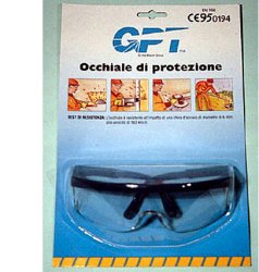 OCCHIALE DI PROTEZIONE LENTE INCOLORE MONOPEZZO CON RIPARO LATERALE ASTINE REGOLABILI - farmavitality.it