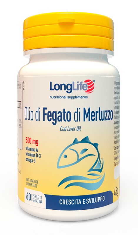 LONGLIFE OLIO FEGATO MERLUZZO 500 MG 60 PERLE - farmavitality.it