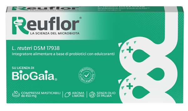 REUFLOR 10 COMPRESSE MASTICABILI AROMA LIMONE - farmavitality.it