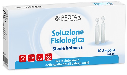 SOLUZIONE FISIOLOGICA STERILE ISOTONICA PROFAR 20 AMPOLLE DA 5 ML - farmavitality.it