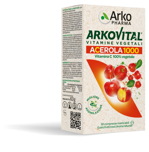 ARKOVITAL ACEROLA 1000 30 COMPRESSE MASTICABILI - farmavitality.it