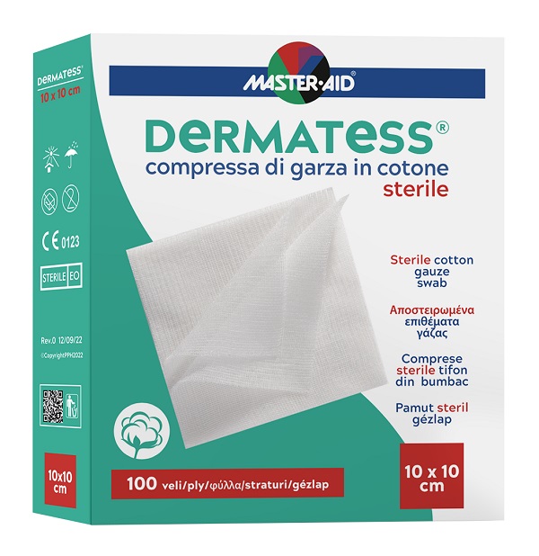 GARZA IDROFILA DERMATESS COT 10X10 100 PEZZI - farmavitality.it