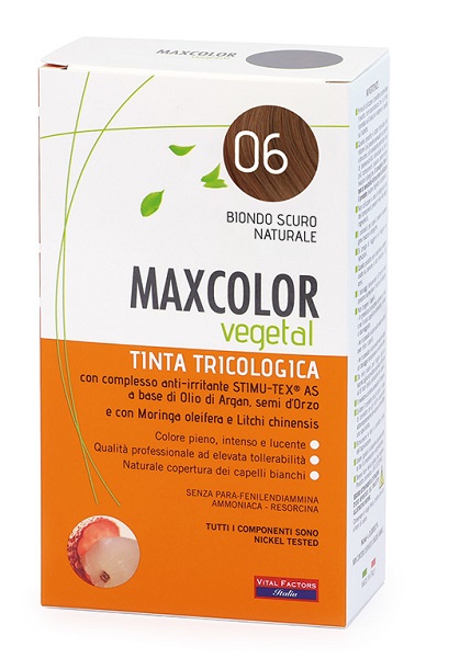 MAXCOLOR VEGETAL TINTA TRICOLOGICA 06 BIONDO SCURO NATURALE 140 ML - farmavitality.it