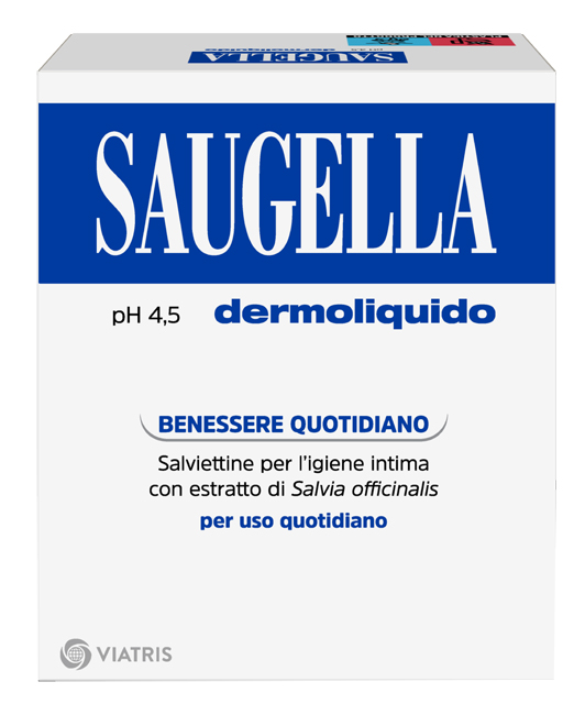 SAUGELLA DERMOLIQUIDO PH 4,5 SALVIETTINE IGIENE INTIMA BENESSERE QUOTIDIANO 10 PEZZI - farmavitality.it