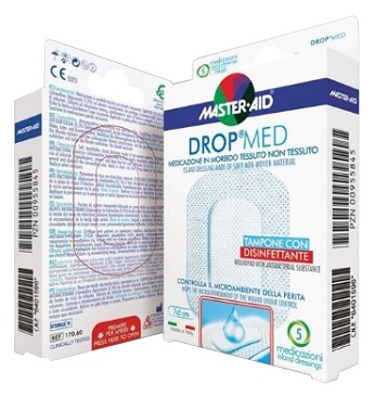 MEDICAZIONE COMPRESSA AUTOADESIVA DERMOATTIVA IPOALLERGENICA AERATA MASTER-AID DROP MED 7X5 5 PEZZI - farmavitality.it