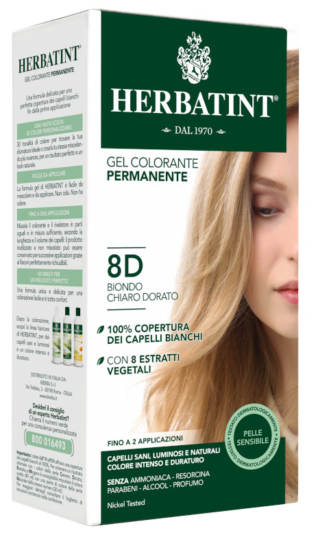 HERBATINT 8D BIONDO CHIARO DORATO 150 ML - farmavitality.it