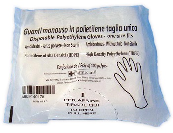 GUANTO MONOUSO IN PVC MISURA UNICA 100 PEZZI - farmavitality.it