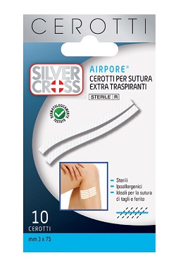 CEROTTO SILVER CROSS SUT AIRPORE 3X75 MM 10 PEZZI - farmavitality.it