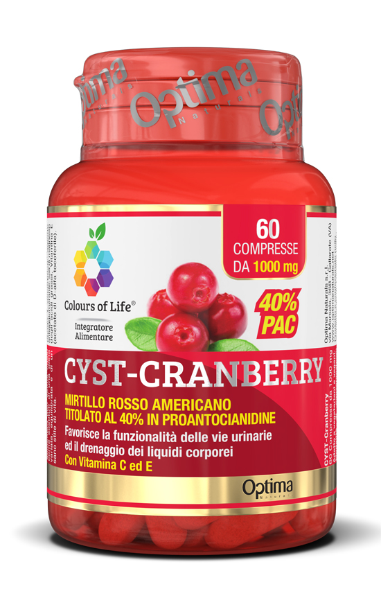 COLOURS OF LIFE CYST-CRANBERRY CON VITAMINA C E 60 COMPRESSE 1000 MG - farmavitality.it