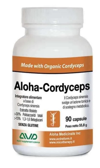 ALOHA CORDYCEPS 90 CAPSULE FLACONE 55,8 G - farmavitality.it