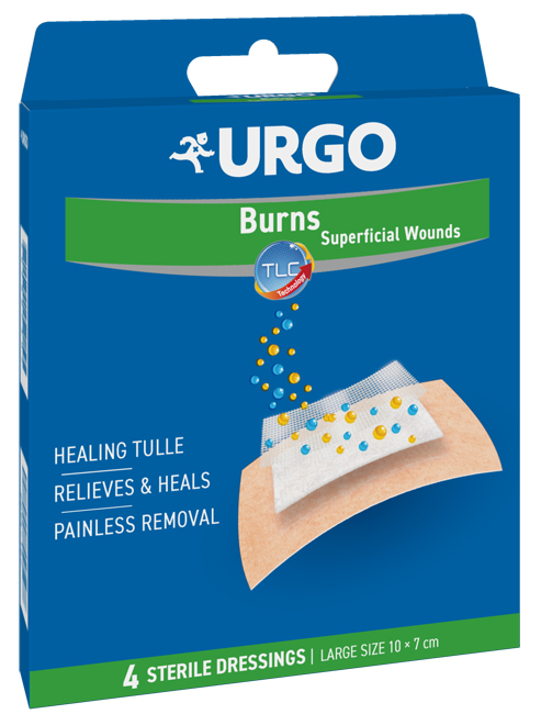 URGO CEROTTO PER USTIONI E FERITE 100X70 MM 4 PEZZI - farmavitality.it