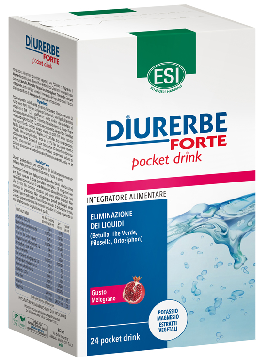 ESI DIURERBE FORTE POCKET DRINK MELOGRANO 24 X 20 ML - farmavitality.it
