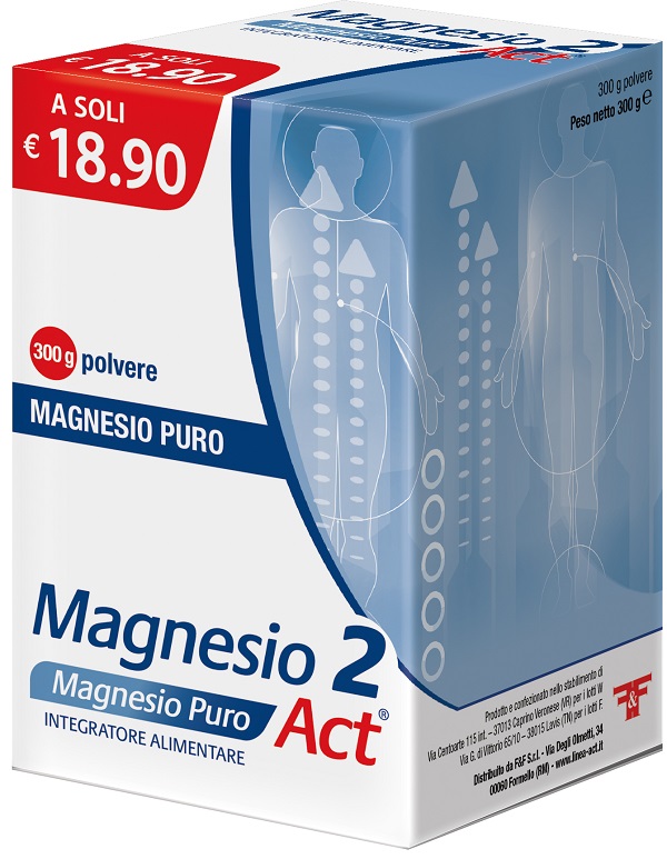 MAGNESIO 2 ACT PURO POLVERE 300 G - farmavitality.it