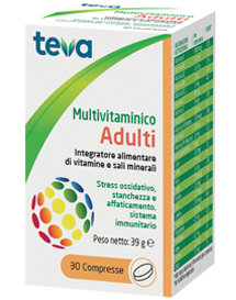 MULTIVITAMINICO ADULTI TEVA 30 COMPRESSE 30 G - farmavitality.it