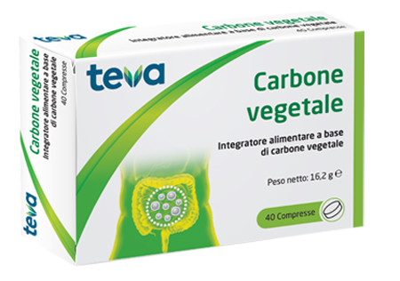 CARBONE VEGETALE TEVA 40 COMPRESSE 16,2 G - farmavitality.it