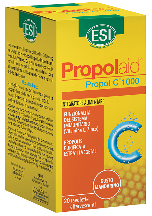 ESI PROPOLAID PROPOL C 1000 MG 20 TAVOLETTE EFFERVESCENTI - farmavitality.it