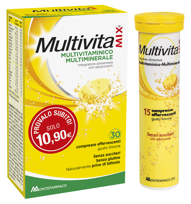 MULTIVITAMIX SENZA ZUCCHERO 30 COMPRESSE EFFERVESCENTI - farmavitality.it