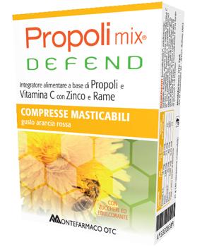 PROPOLI MIX DEFEND 30 COMPRESSE MASTICABILI GUSTO ARANCIA - farmavitality.it
