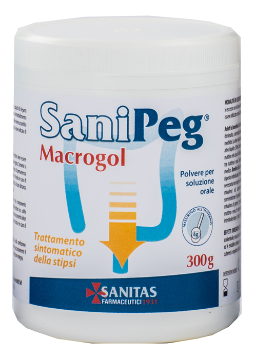 SANIPEG MACROGOL POLVERE PER SOLUZIONE ORALE BARATTOLO 300 G - farmavitality.it