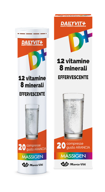 DAILYVIT+ 12 VITAMINE 8 MINERALI EFFERVESCENTE 20 COMPRESSE - farmavitality.it