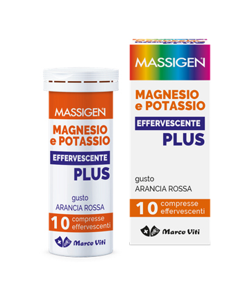 MASSIGEN MAGNESIO E POTASSIO EFFERVESCENTE PLUS 10 COMPRESSE - farmavitality.it