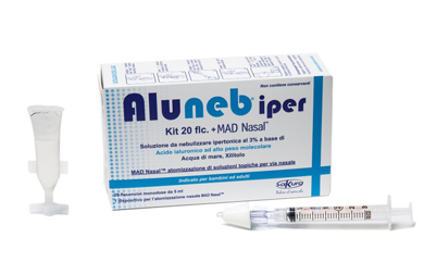 ALUNEB KIT SOLUZIONE IPERTONICA 3% 20 FLACONCINI + MAD NASAL ATOMIZZATORE - farmavitality.it