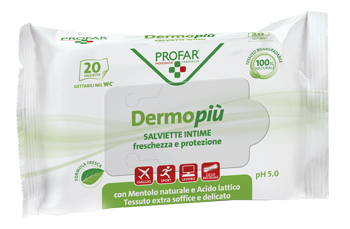 DERMO PIU' SALVIETTE INTIME 20 PEZZI PROFAR - farmavitality.it