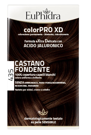EUPHIDRA COLORPRO XD 435 CASTANO FONDENTE GEL COLORANTE CAPELLI IN FLACONE + ATTIVANTE + BALSAMO + GUANTI - farmavitality.it