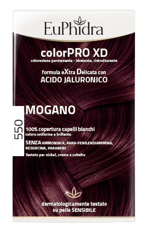 EUPHIDRA COLORPRO XD 550 MOGANO GEL COLORANTE CAPELLI IN FLACONE + ATTIVANTE + BALSAMO + GUANTI - farmavitality.it