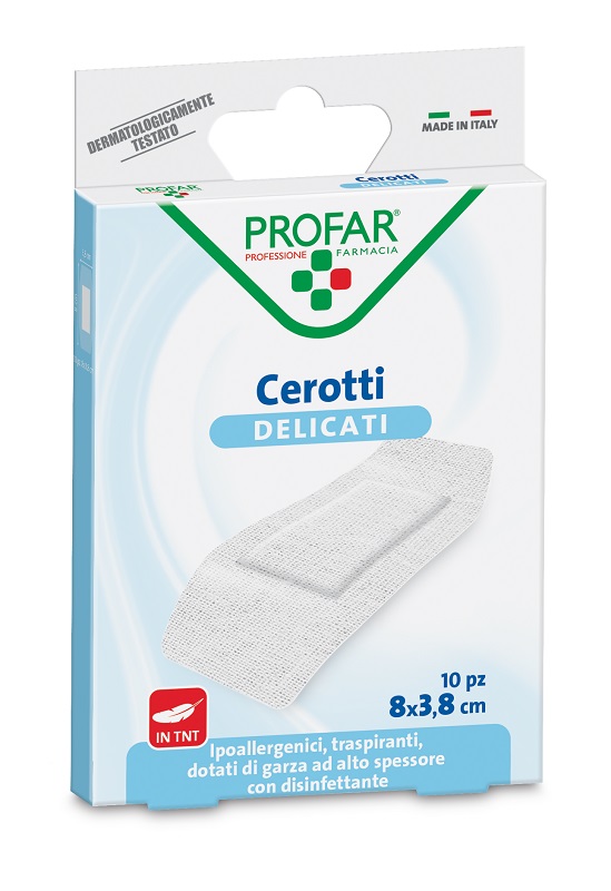 CEROTTO TESSUTO NON TESSUTO DELICATO SUPER 8X3,8 CM 10 PEZZI PROFAR - farmavitality.it