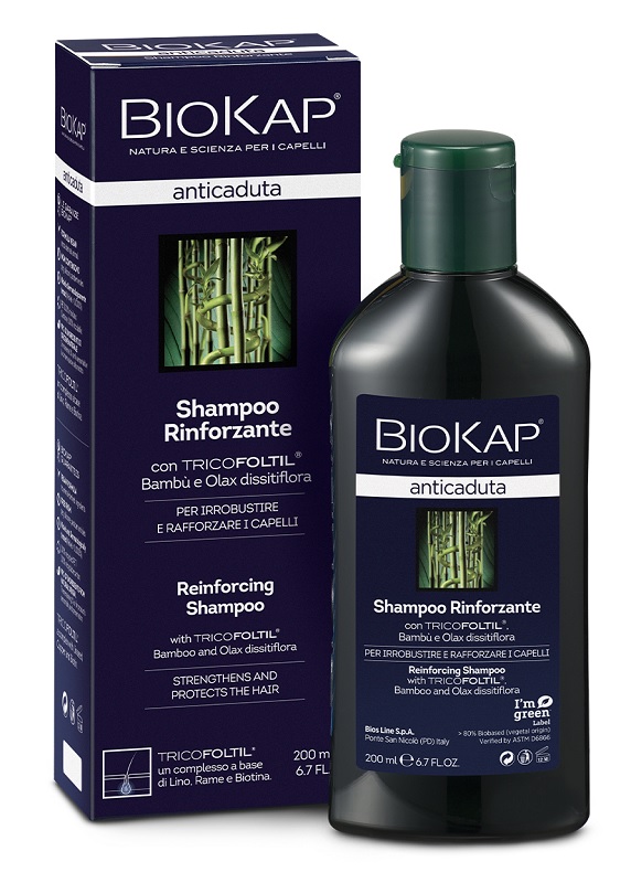 BIOKAP SHAMPOO RINFORZANTE ANTICADUTA CON TRICOBIOTIC NUOVA FORMULA 200 ML - farmavitality.it