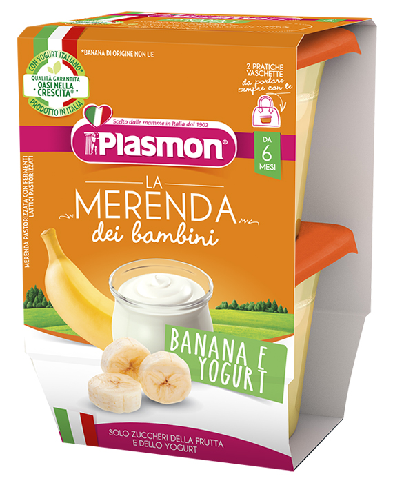 PLASMON LA MERENDA DEI BAMBINI SAPORI DI NATURA BANANA YOGURT ASETTICO 2 X 120 G - farmavitality.it