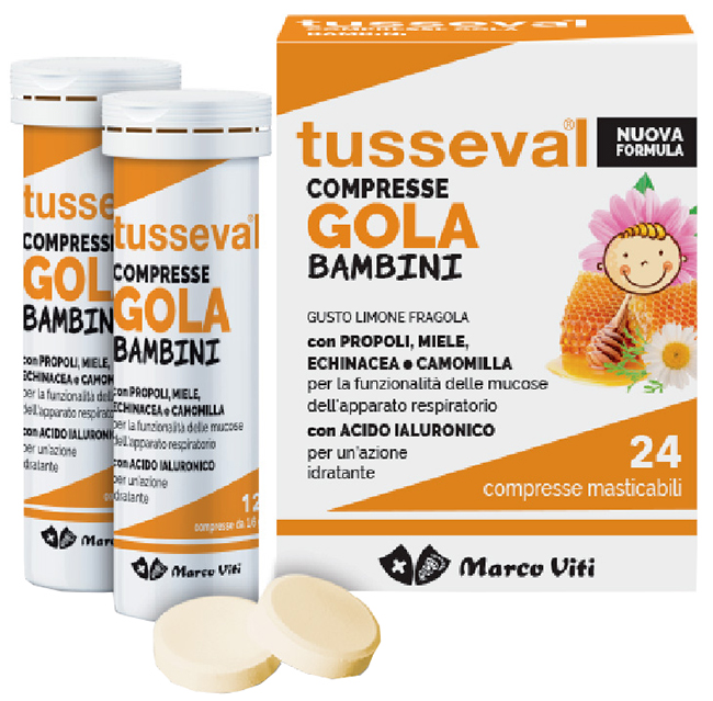TUSSEVAL GOLA BAMBINI 24 COMPRESSE - farmavitality.it