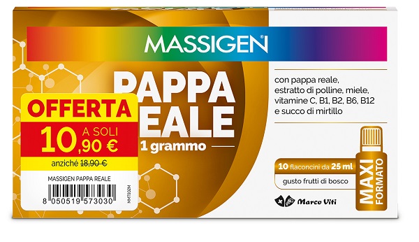 MASSIGEN PAPPA REALE 10 FLACONCINI DA 25 ML 10,90 E - farmavitality.it