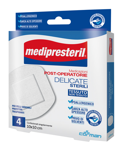 MEDICAZIONE POST OPERATORIA MEDIPRESTERIL DELICATA TNT 10X10CM 5 PEZZI - farmavitality.it