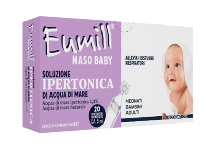 EUMILL NASO BABY SOLUZIONE IPERTONICA 20 CONTENITORI MONODOSE 5 ML - farmavitality.it