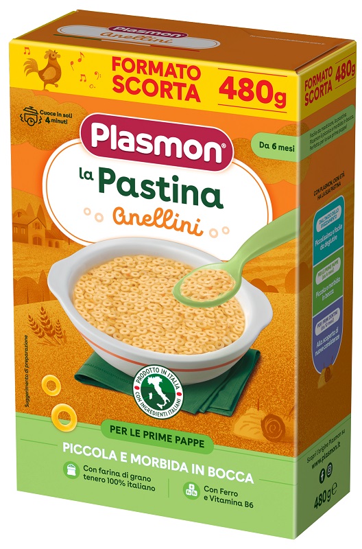 PLASMON PASTINA ANELLINI 480 G - farmavitality.it