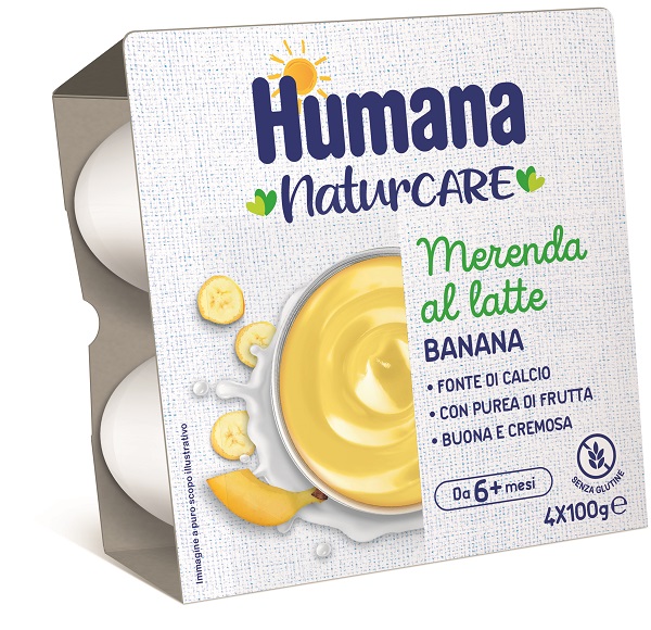 HUMANA MERENDA LATTE BANANA 4 PEZZI DA 100 G - farmavitality.it