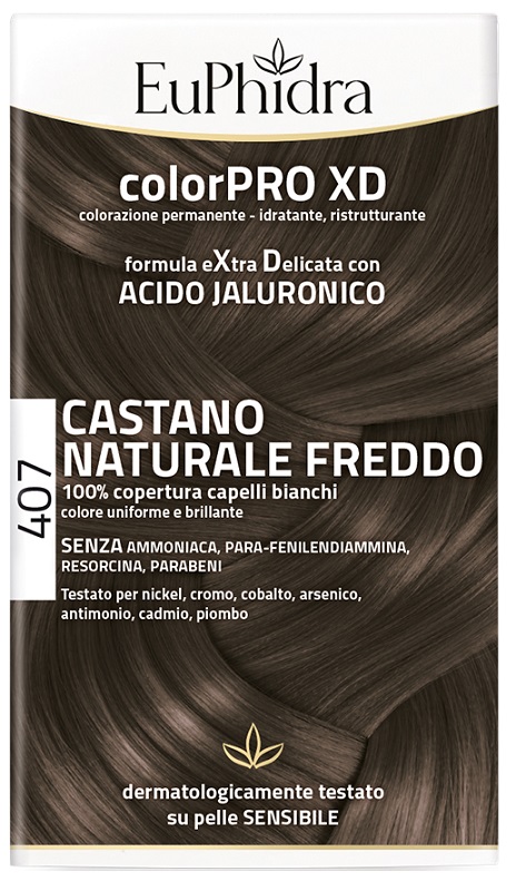 EUPHIDRA COLORPRO XD 407 CASTANO NATURALE F COLORE + ATTIVANTE + BALSAMO + CUFFIA + GUANTI - farmavitality.it