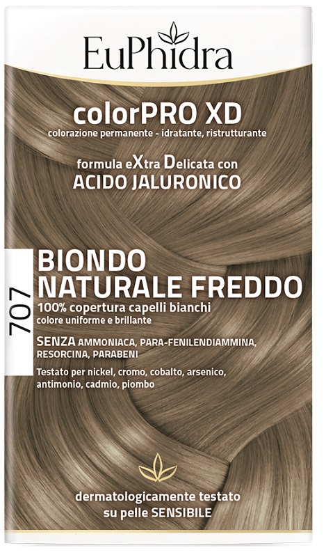 EUPHIDRA COLORPRO XD 707 BIONDO NATURALE F COLORE + ATTIVANTE + BALSAMO + CUFFIA + GUANTI - farmavitality.it