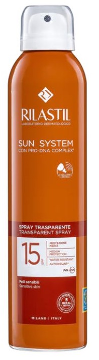 RILASTIL SUN SYSTEM TRANSPARENT SPRAY SPF15 200 ML - farmavitality.it