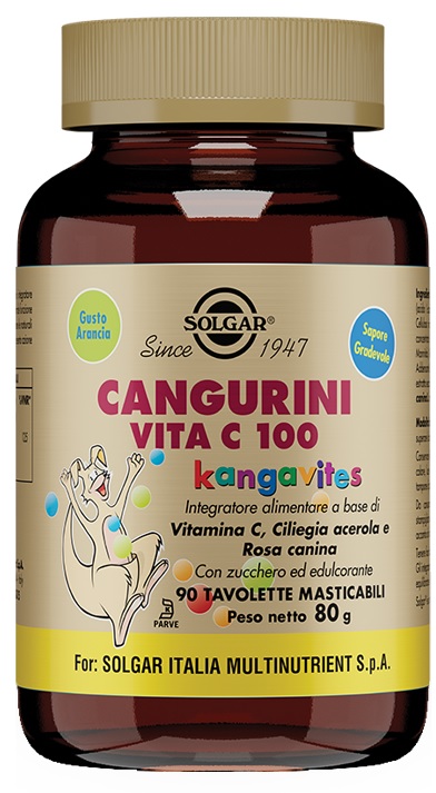 CANGURINI VITA C 100 90 TAVOLETTE MASTICABILI - farmavitality.it
