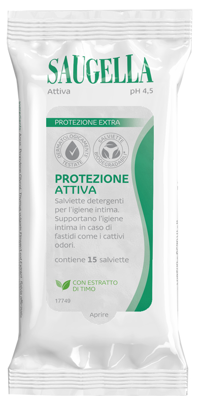 SAUGELLA ATTIVA SALVIETTINE 15 PEZZI - farmavitality.it