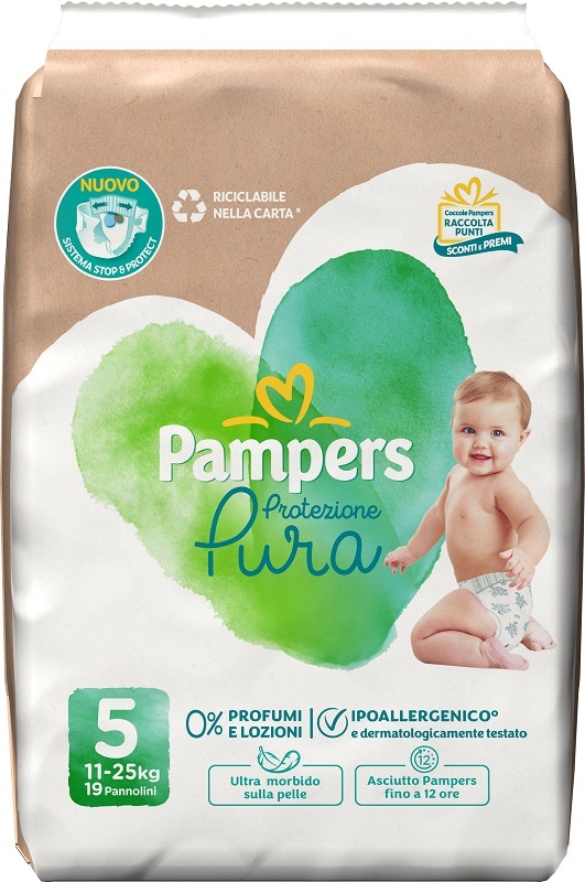 PAMPERS PROTEZIONE PURA JUNIOR PANNOLINI 19 PEZZI - farmavitality.it