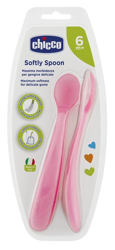 CHICCO CUCCHIAIO SILICONE FEMMINILE BI PACK 6M+ - farmavitality.it