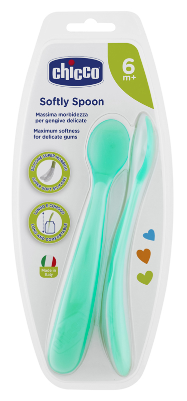 CHICCO CUCCHIAIO SILICONE MASCHILE BI PACK 6M+ - farmavitality.it