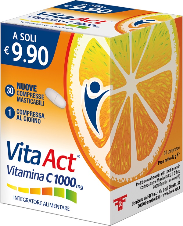 VITAMINA C ACT 1000MG 30 COMPRESSE MASTICABILI - farmavitality.it