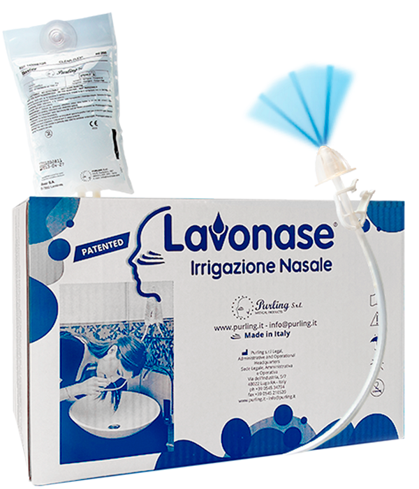 LAVONASE 2 BLISTER STERILI + 10 SACCHE SOLUZIONE FISIOLOGICAPER LAVAGGI NASALI + 1 CLAMP + 1 VENTOSA - farmavitality.it
