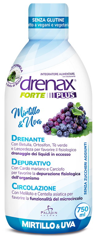 DRENAX FORTE PLUS ORIGINALE CON MIRTILLO E UVA 750 ML - farmavitality.it